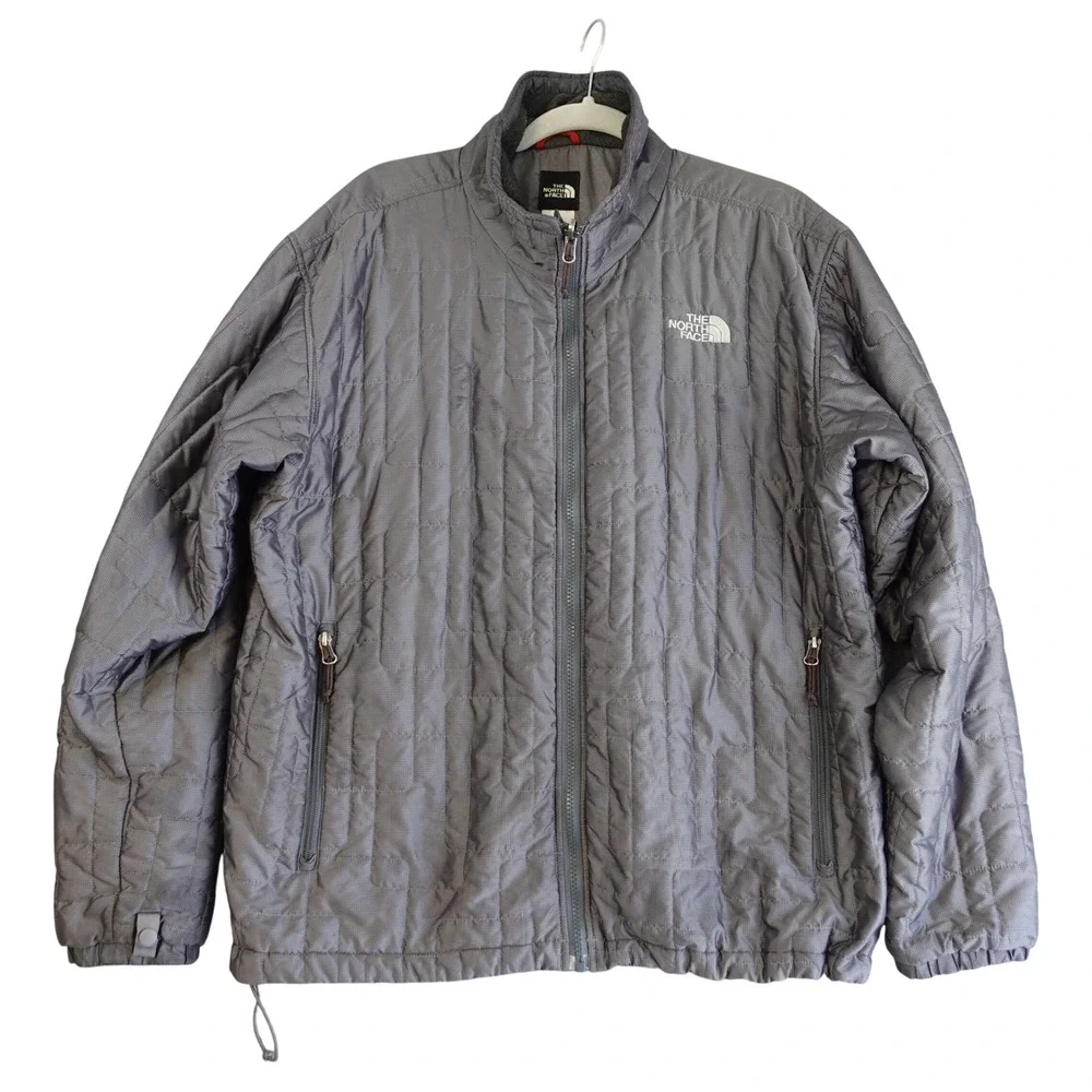 The North Face Jacket Mens L Gray AQQ3 Quilted Full Zip Puffer Insulated Outdoor